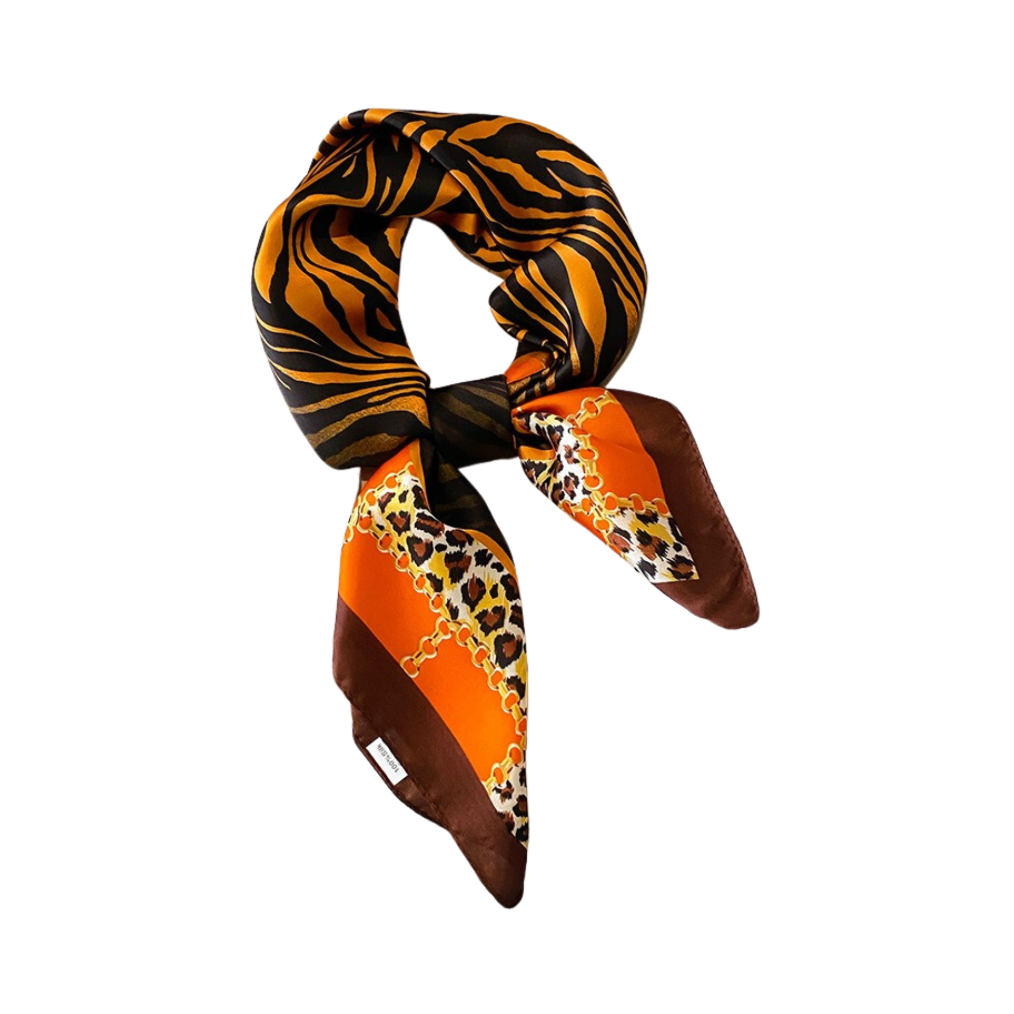 Tiger Print Small Square Scarf