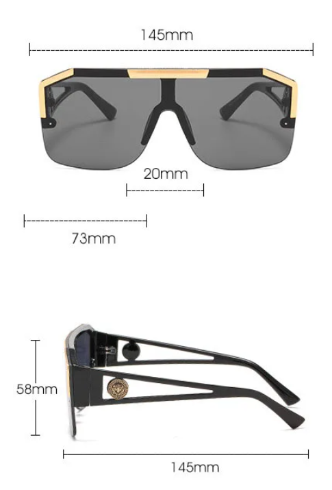 Pre Order:  Oversized Square Semi-Rimless Sunglasses