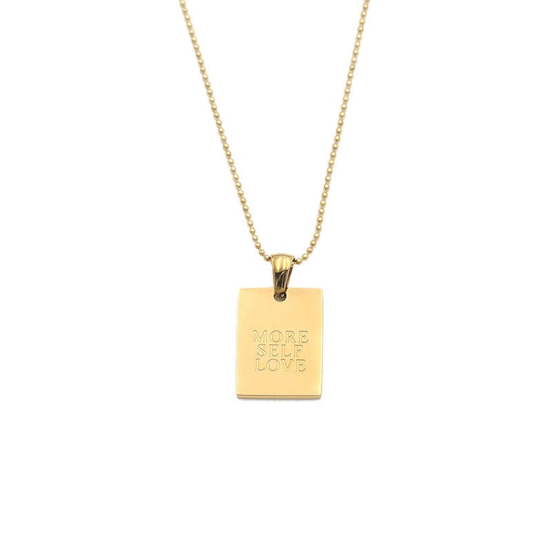 Pre Order:  Square Engraved Pendant Necklace