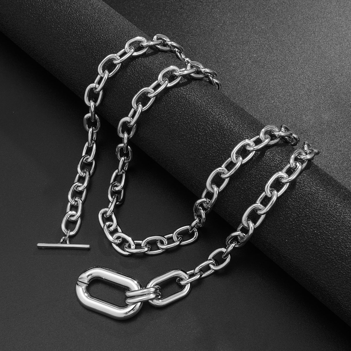 Pre Order:  Double Chains Toggle Bar Necklace