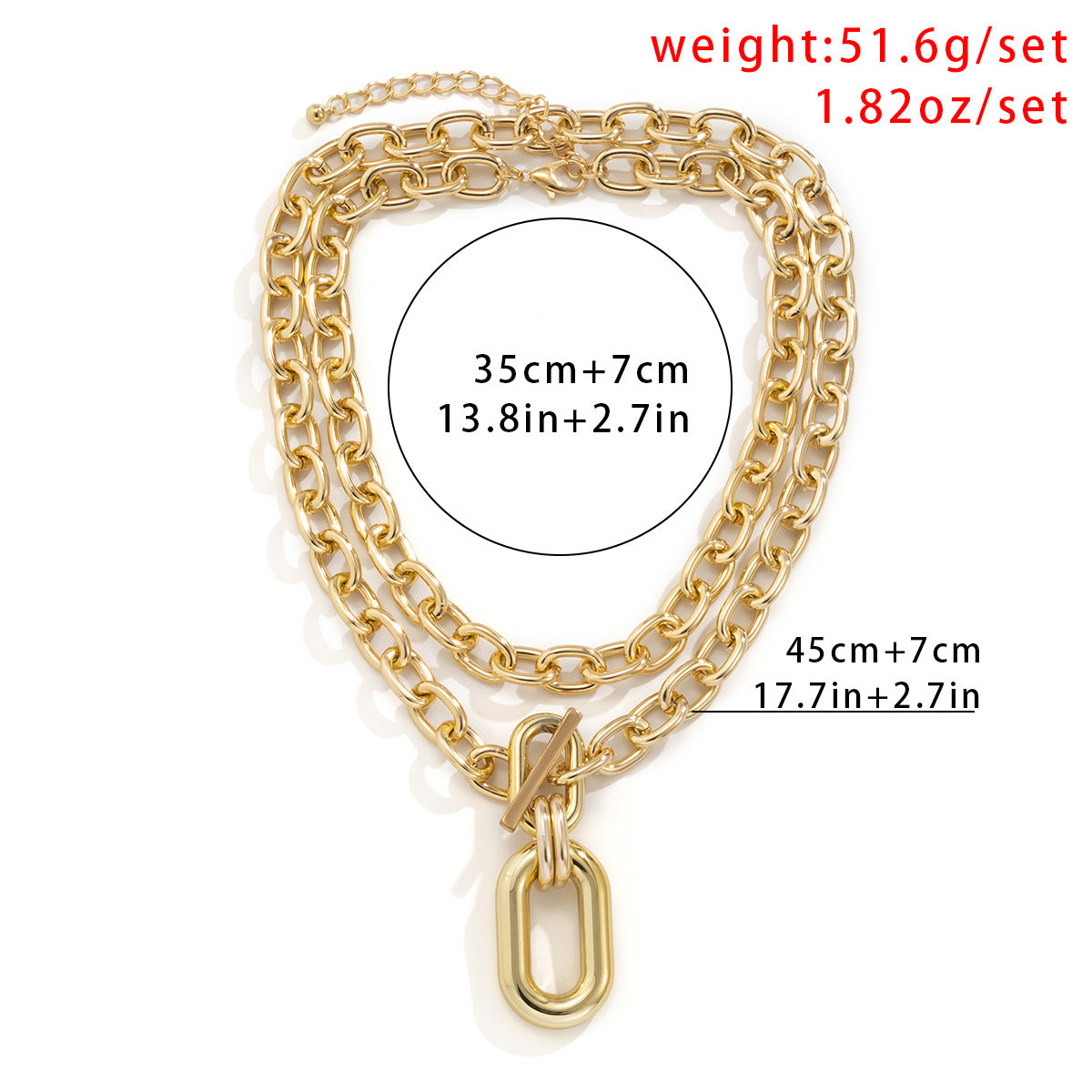 Pre Order:  Double Chains Toggle Bar Necklace