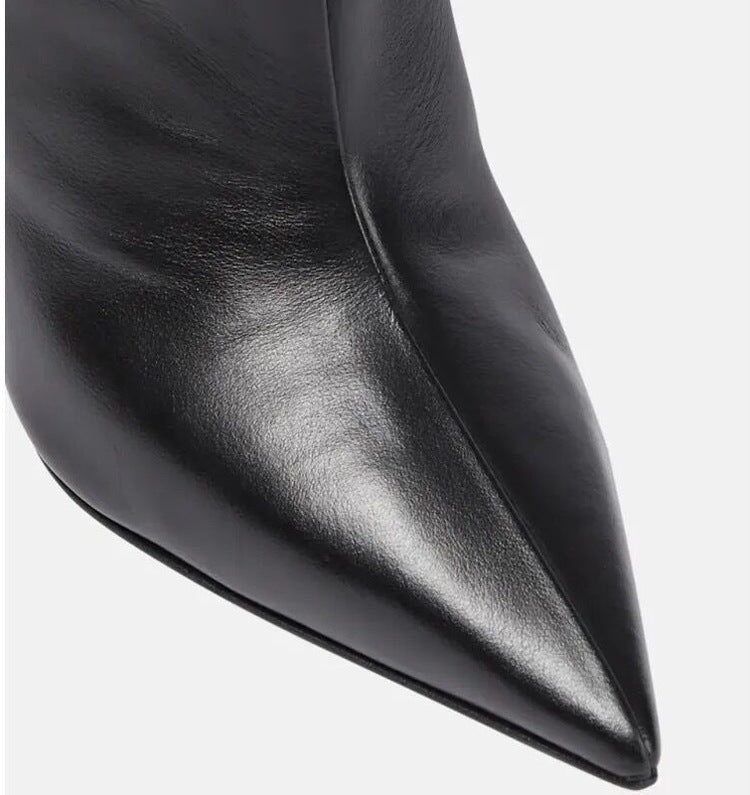 Pre Order:  Geometrical Heel Pointed Knee-High Boots