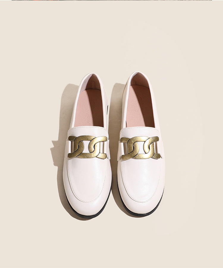 Pre Order:  Horseshoe Buckles Loafers Flat Shoes