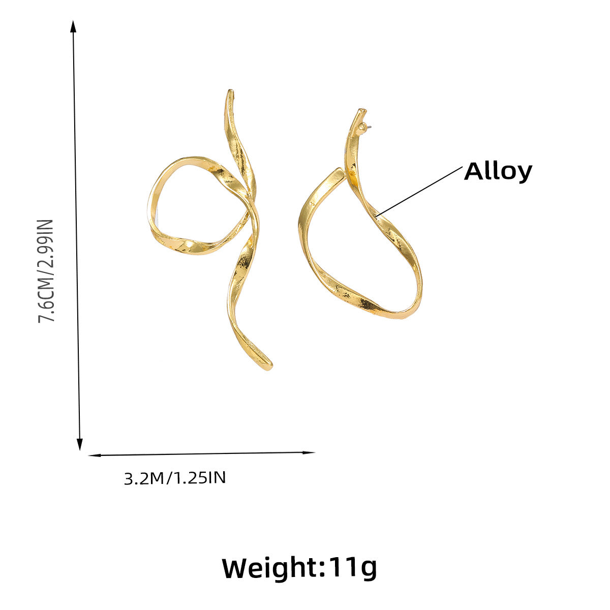 Pre Order:  Asymmetric Minimalist Alloy Earrings