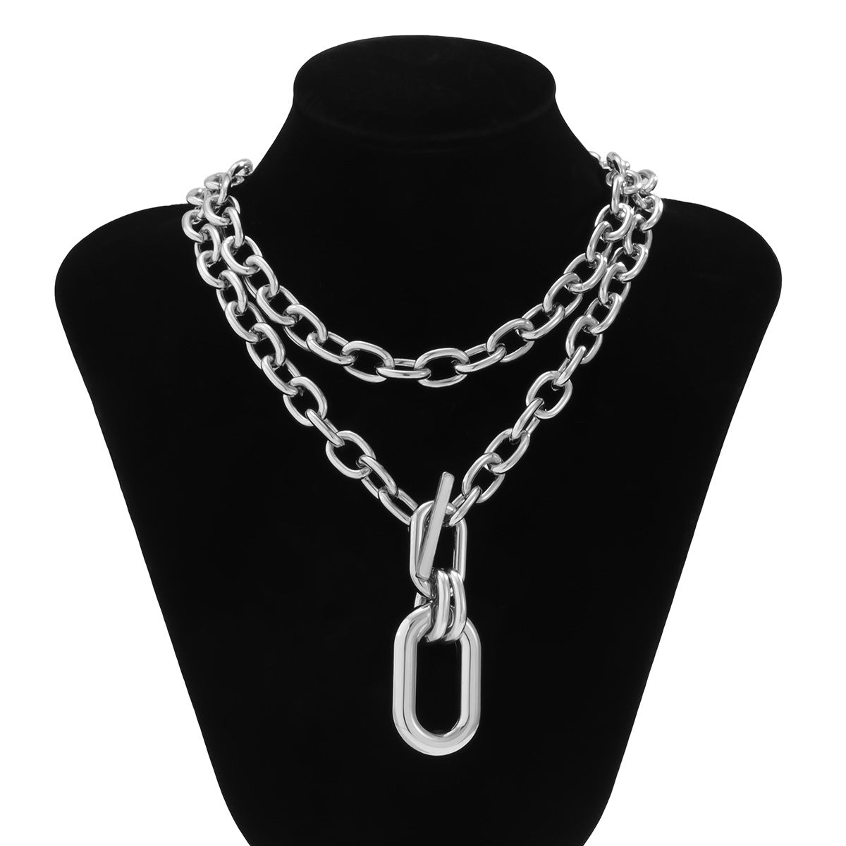 Pre Order:  Double Chains Toggle Bar Necklace