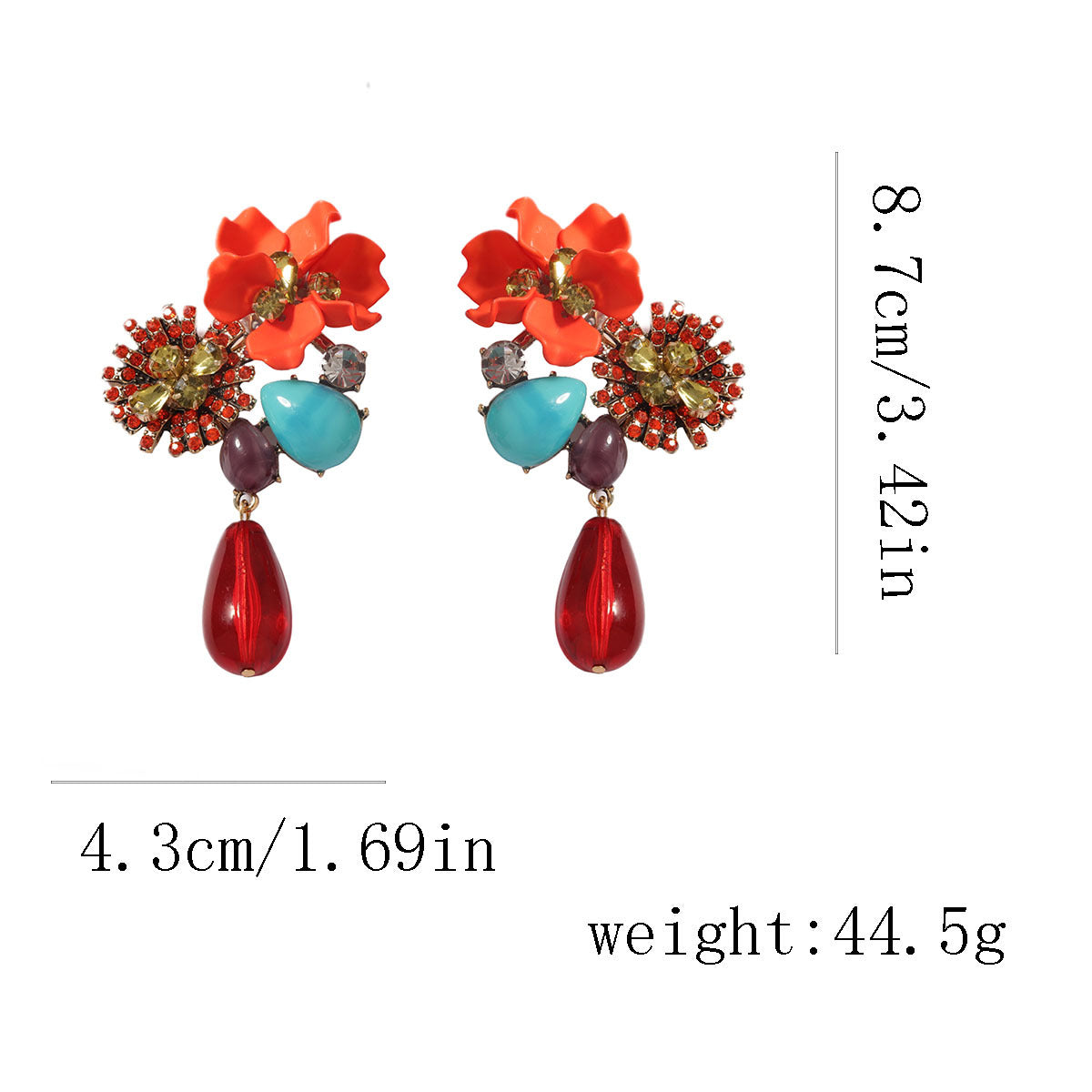 Pre Order:  Exaggerated Resin Flower Water Droplet Earrings