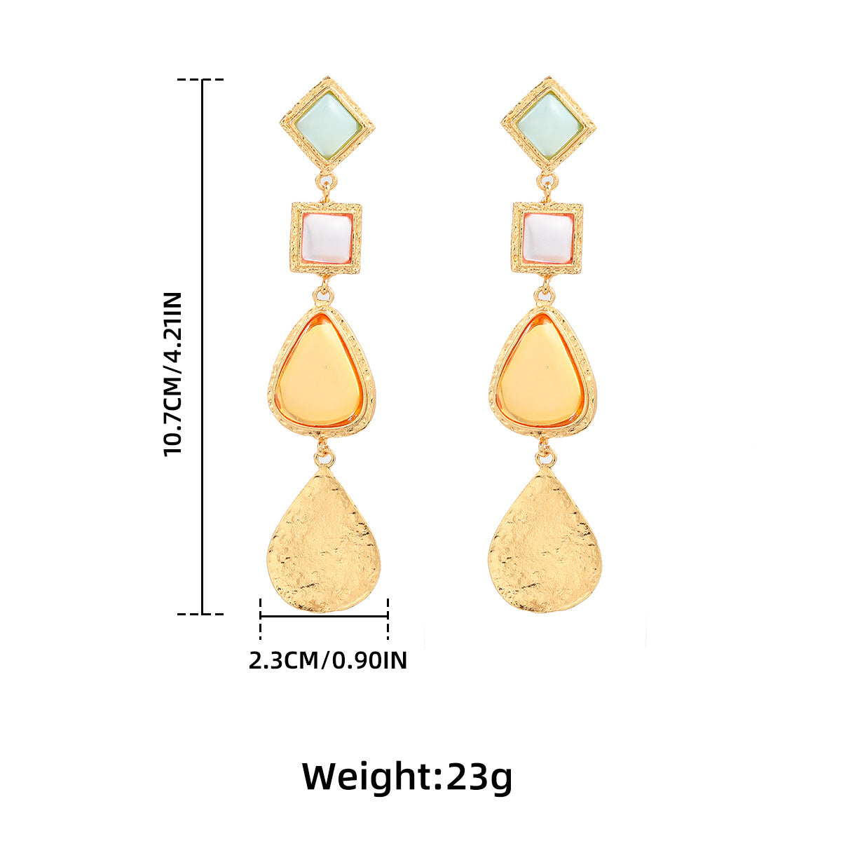 Pre Order:  Colorful Acrylic Water Drop Pendant Earrings