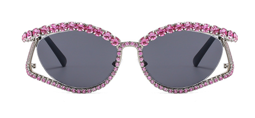 Pre Order:  Rhinestones Cutout Frame Sunglasses