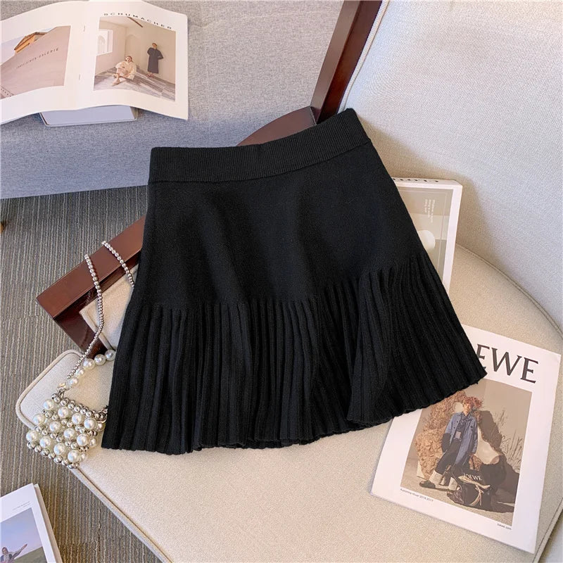 Half pleated mini skirt hotsell