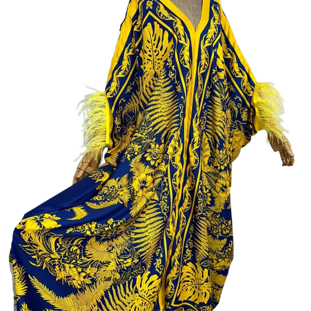 Pre Order: Boho Chic V-Neck Kaftan Dress - WINI