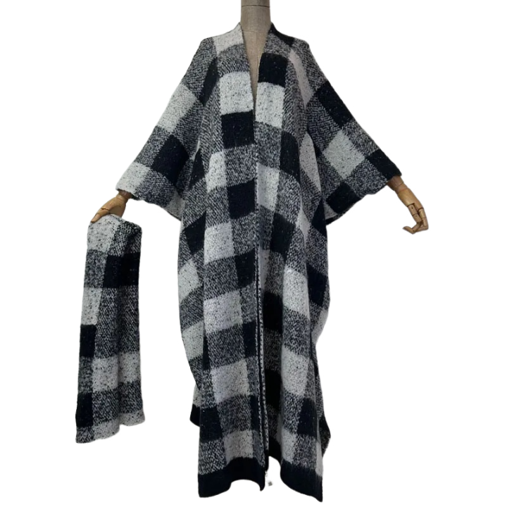 Pre Order:  Minimalist plaid Maxi Cardigan - WINI