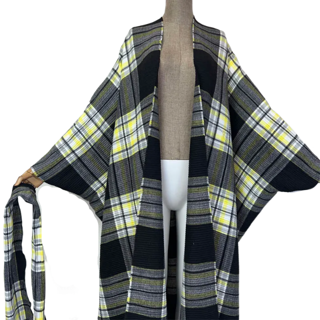 Pre Order: Cozy Plaid Kimono Cardigan - WINI