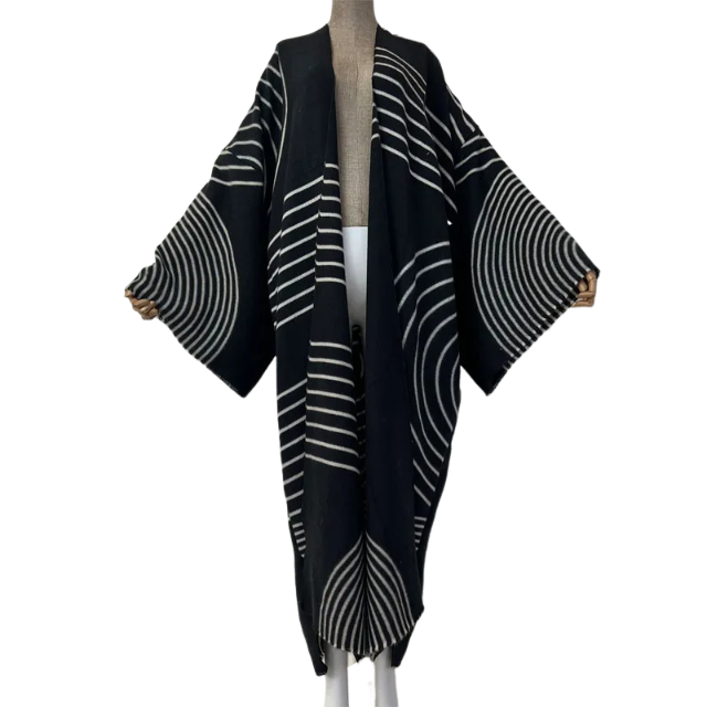 Pre Order: Stylish Winter Printed Kimono Cardigan - WINI