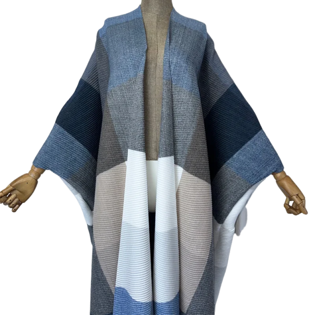 Pre Order: Plaid Pleated Long Cardigan - WINI