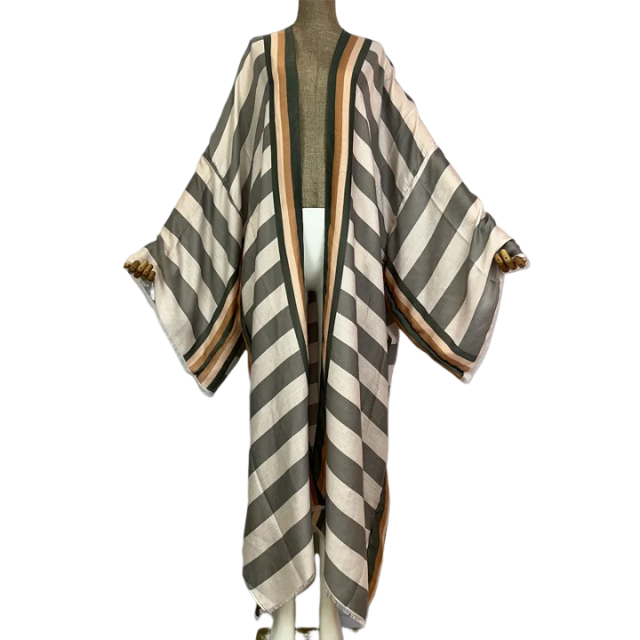 Pre Order: Elegant Striped Kimono Cardigan - WINI