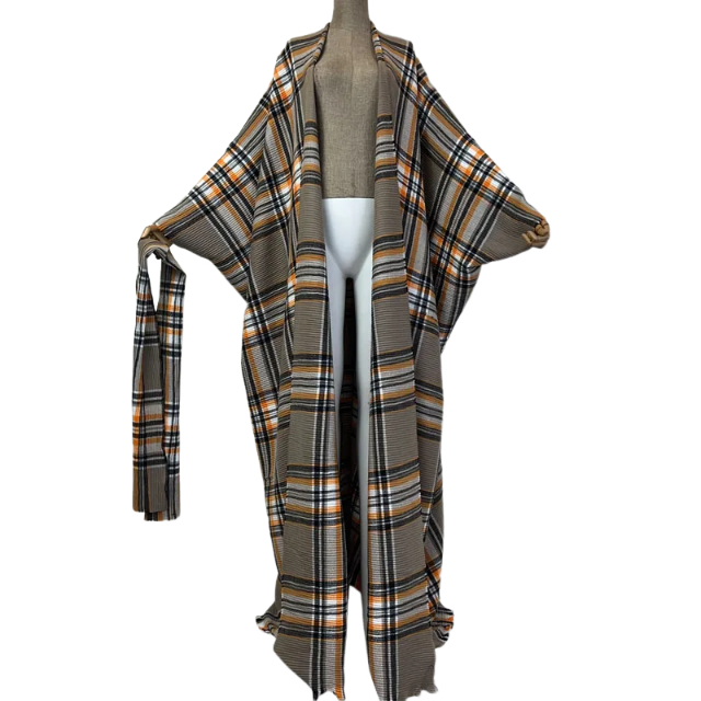 Pre Order: Cozy Plaid Kimono Cardigan - WINI