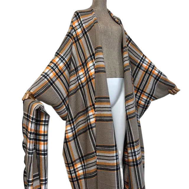 Pre Order: Cozy Plaid Kimono Cardigan - WINI