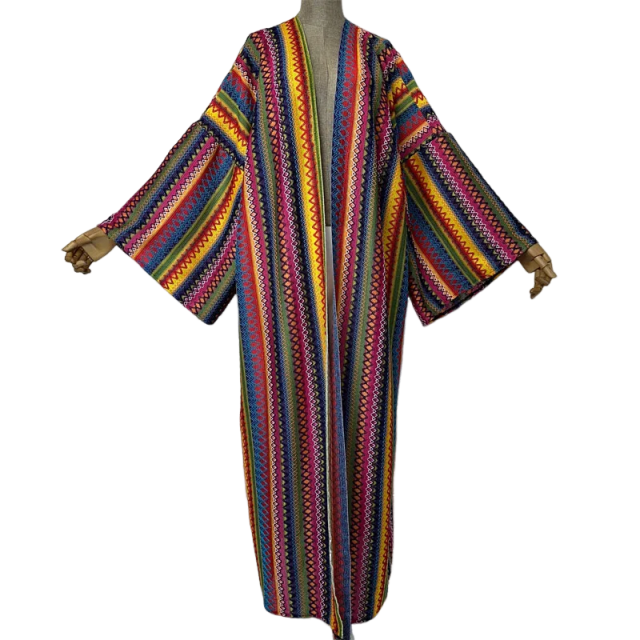 Pre Order: Warm  Ethnic Style Kimono Cardigan - WINI