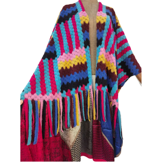 Pre Order: Warm Winter Crochet Poncho Cardigan - WINI