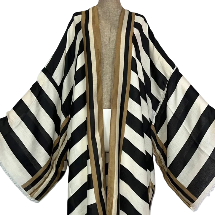 Pre Order: Elegant Striped Kimono Cardigan - WINI