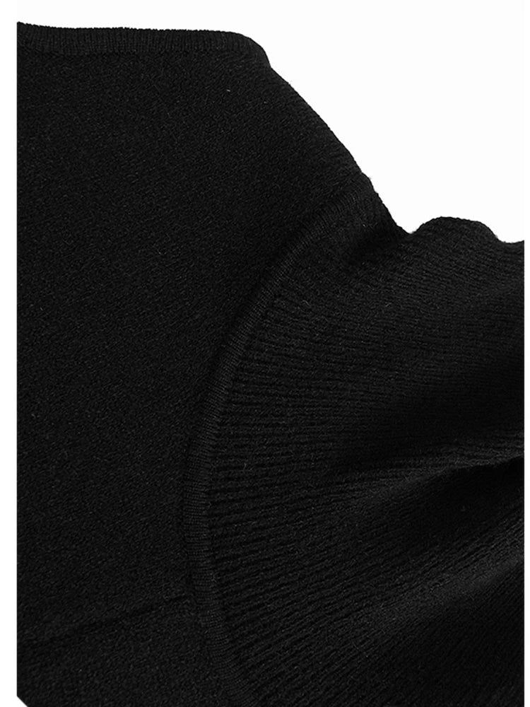 Pre Order:  Black Turtleneck Knitted Sleeveless Sweater