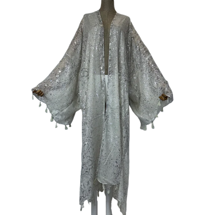 Pre Oder: Sequined Loose Kimono Cardigan -WINI