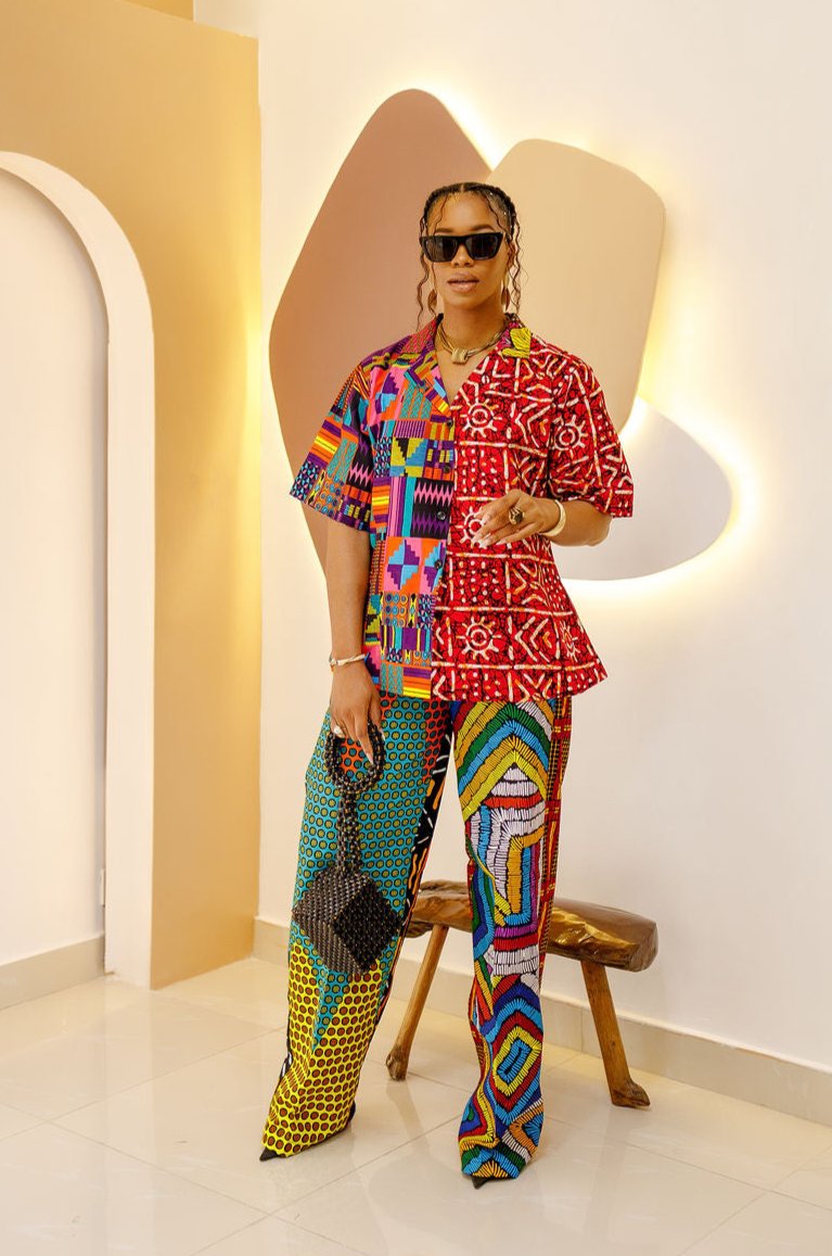 Pre Order:  Umunna Shirt & Pants Patchwork Set