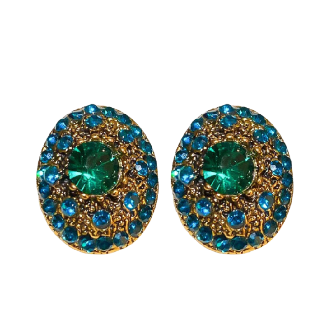 Pre Order:  Vintage Metal Glass Post Earrings