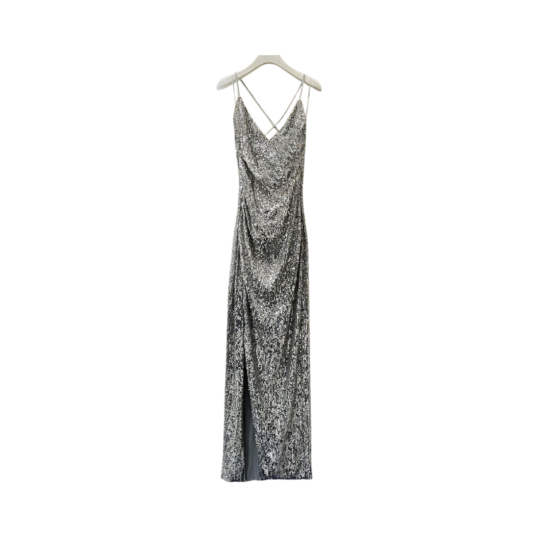 Pre Order:  Classic Sequined Cropped Jacket + Strappy Maxi Dress