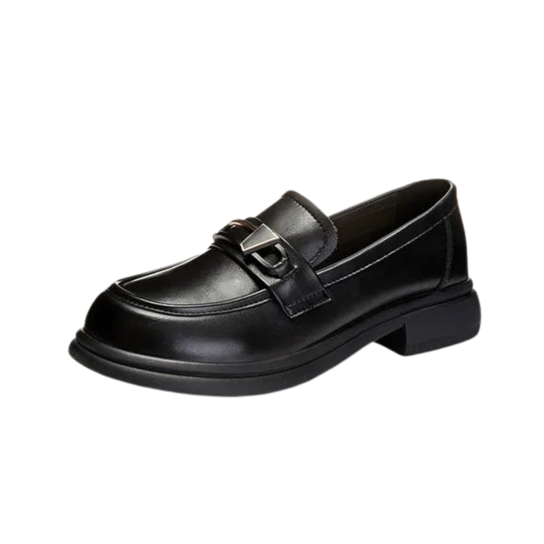 Pre Order:  Casual Shallow Mouth Thick Heel Loafers