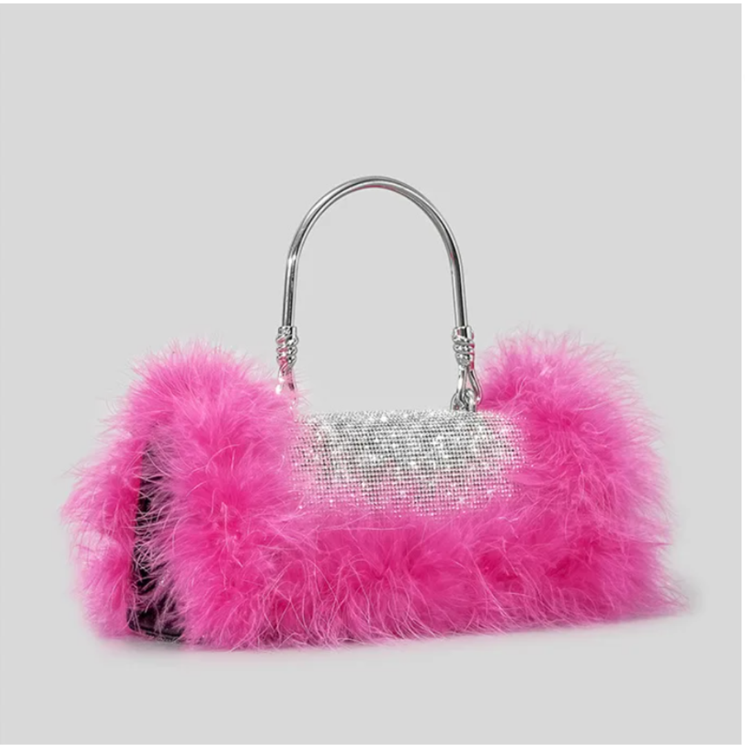 Pre Order:  Fur Diamond Clutch Bag