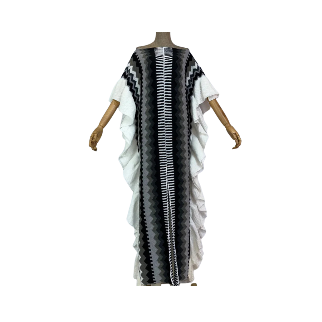 Pre Order: Ruffled Knit Kaftan Dress - WINI