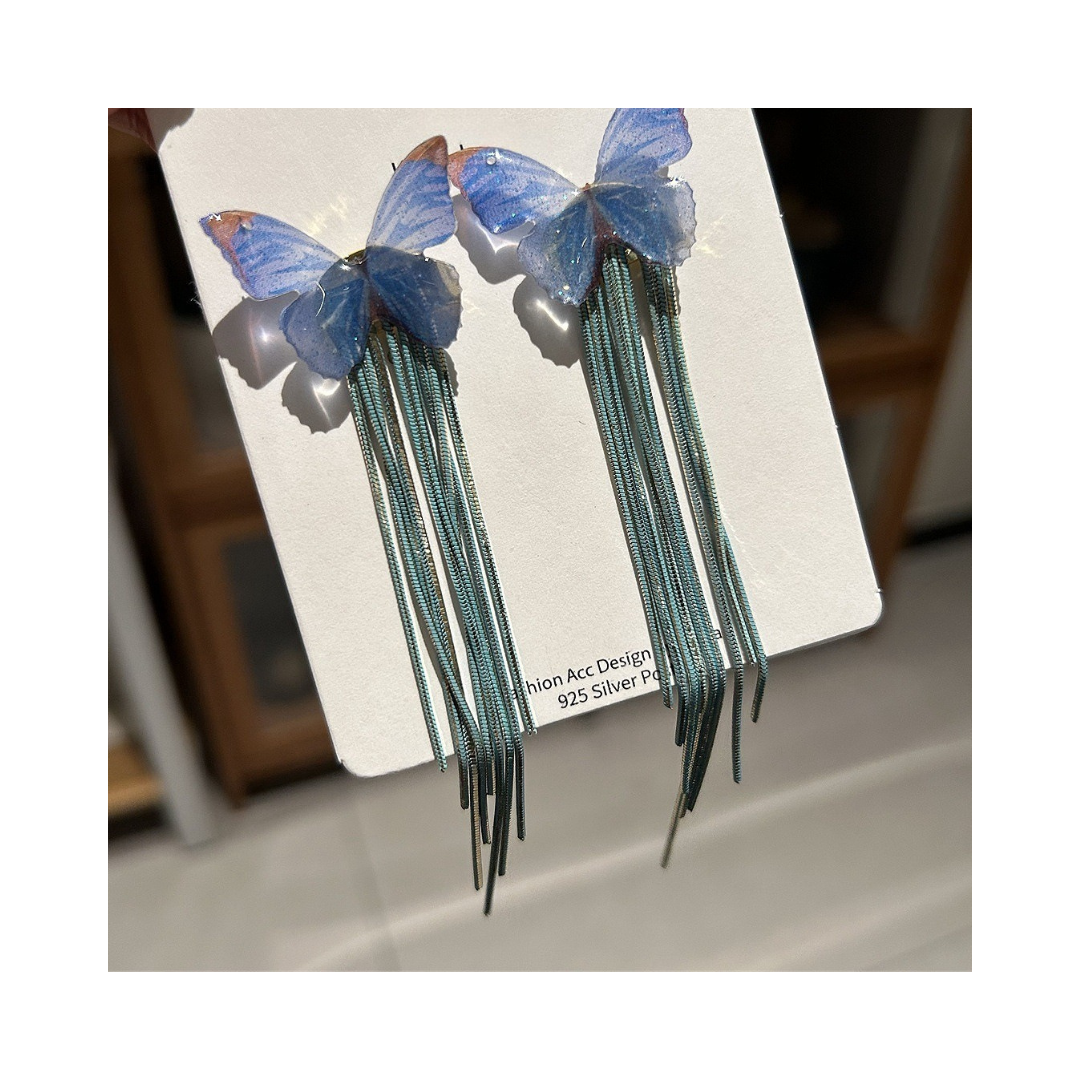 Pre Order:  Butterfly Long Tassel Earrings