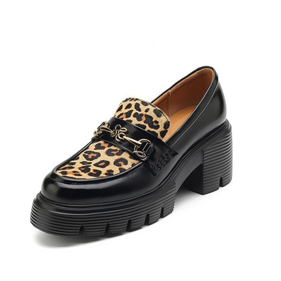 Pre Order:  Thick Soled Platform Leather Loafers