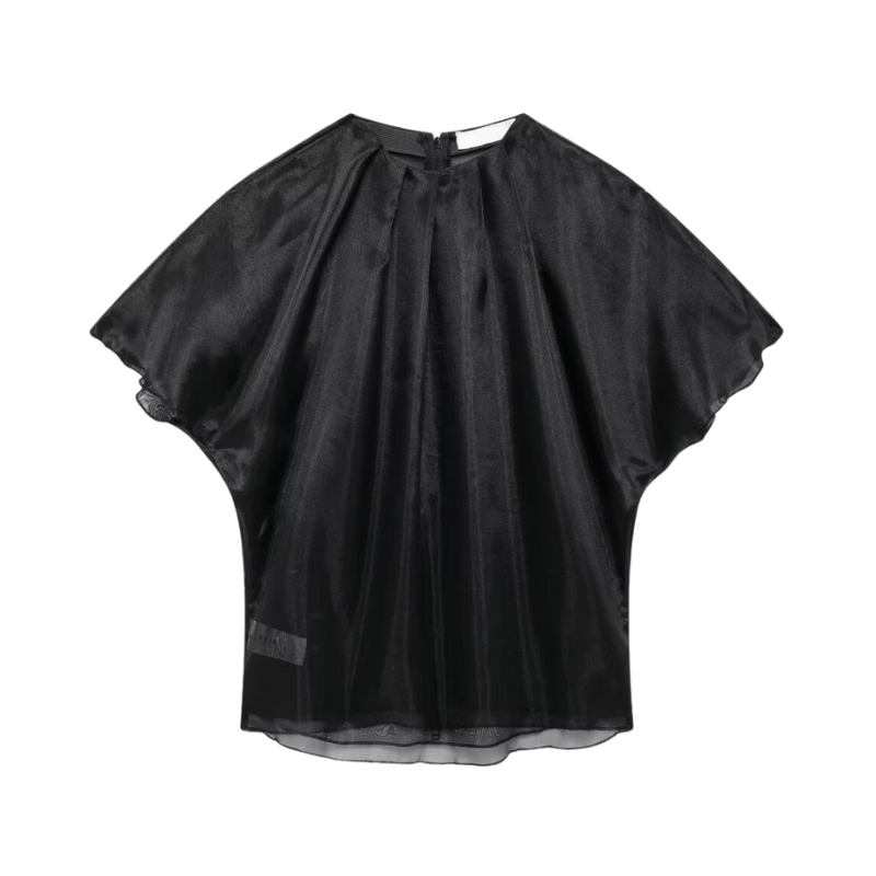 Pre Order: Retro Double-Layer Organza Loose Top