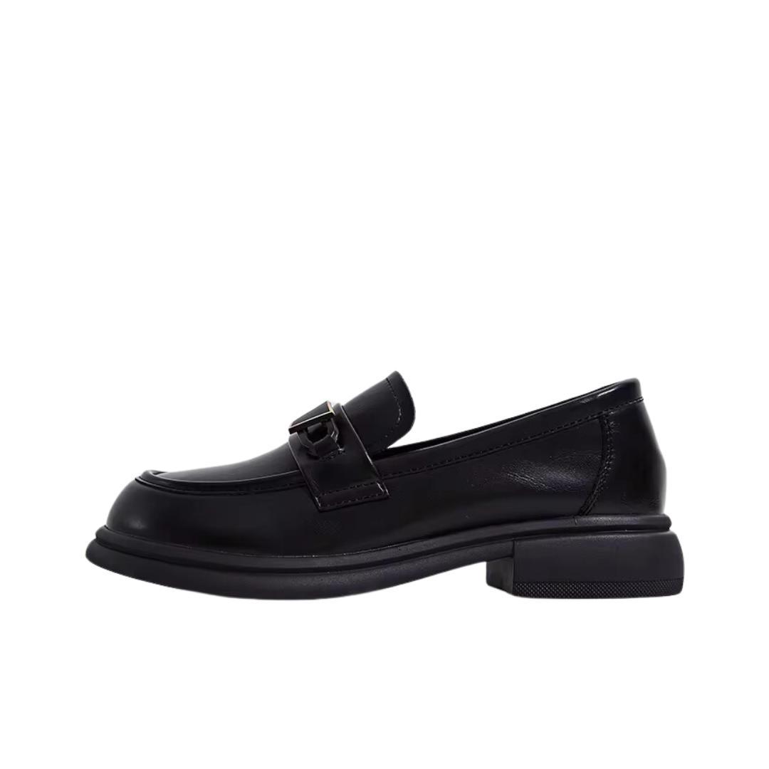 Pre Order:  Casual Shallow Mouth Thick Heel Loafers