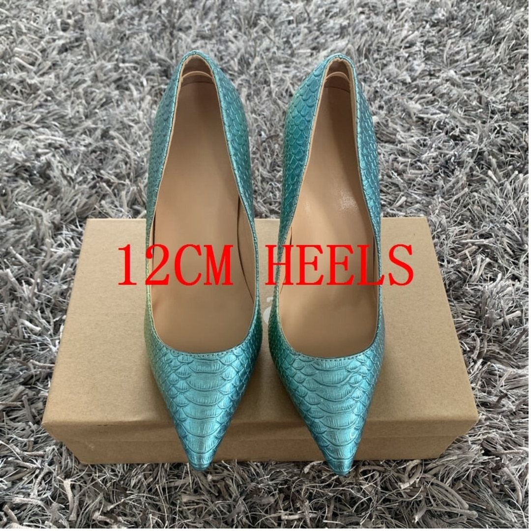 Pre Order:  High Stiletto Snake Pattern Pointed Toe Pumps