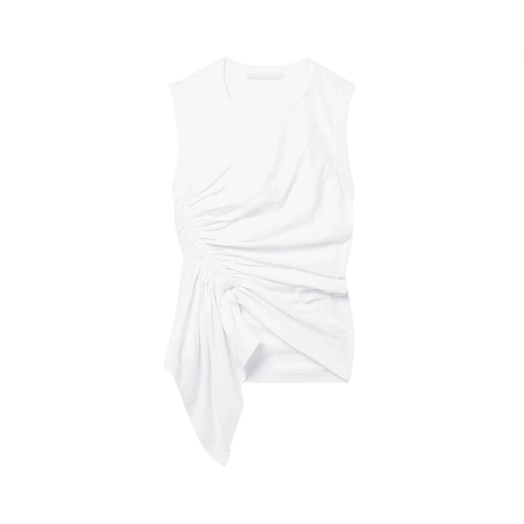 Pre Order:  Irregular Ruched Slim Fit Sleeveless T-Shirt