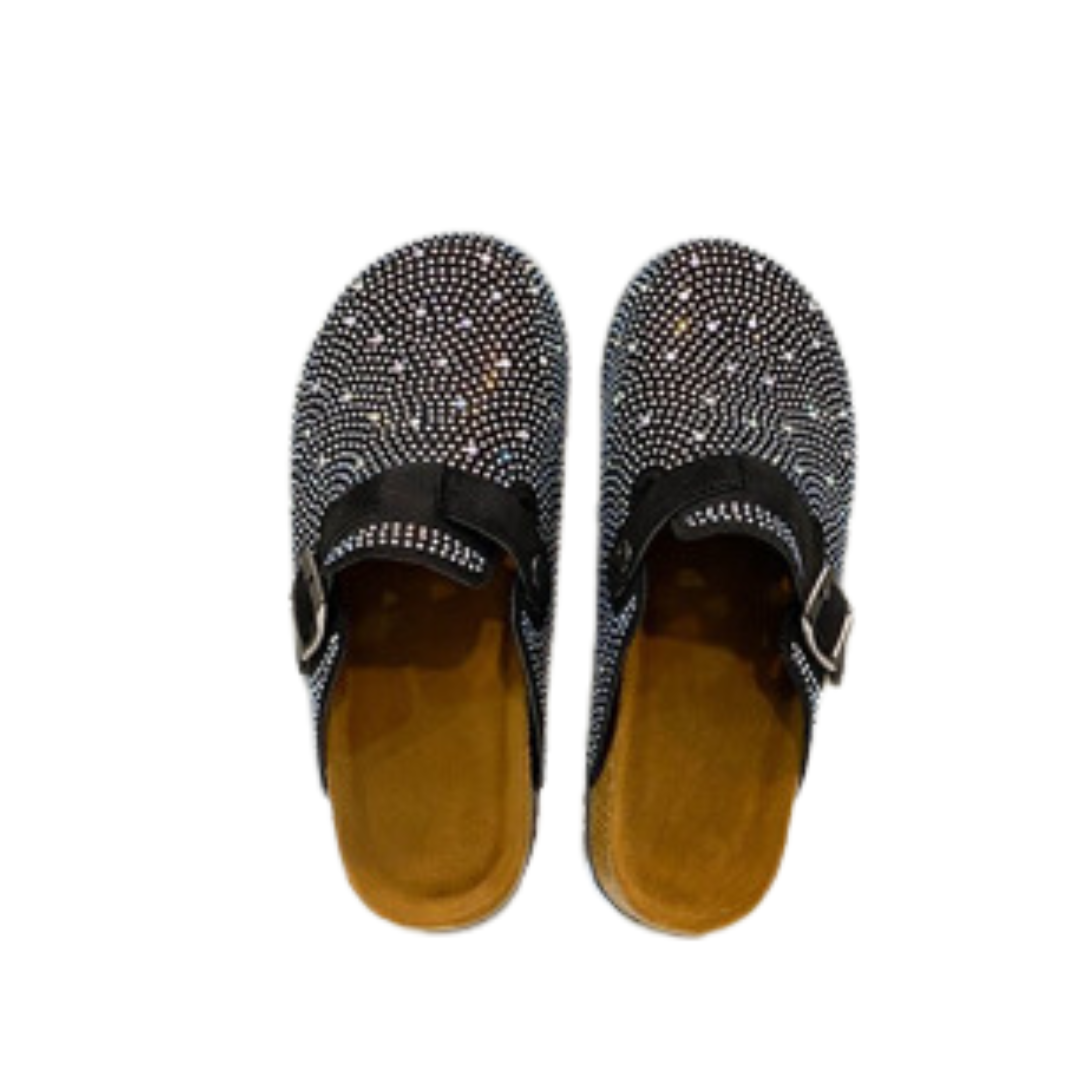 Pre Order:  Flat Sole Rhinestone Cork Sandals