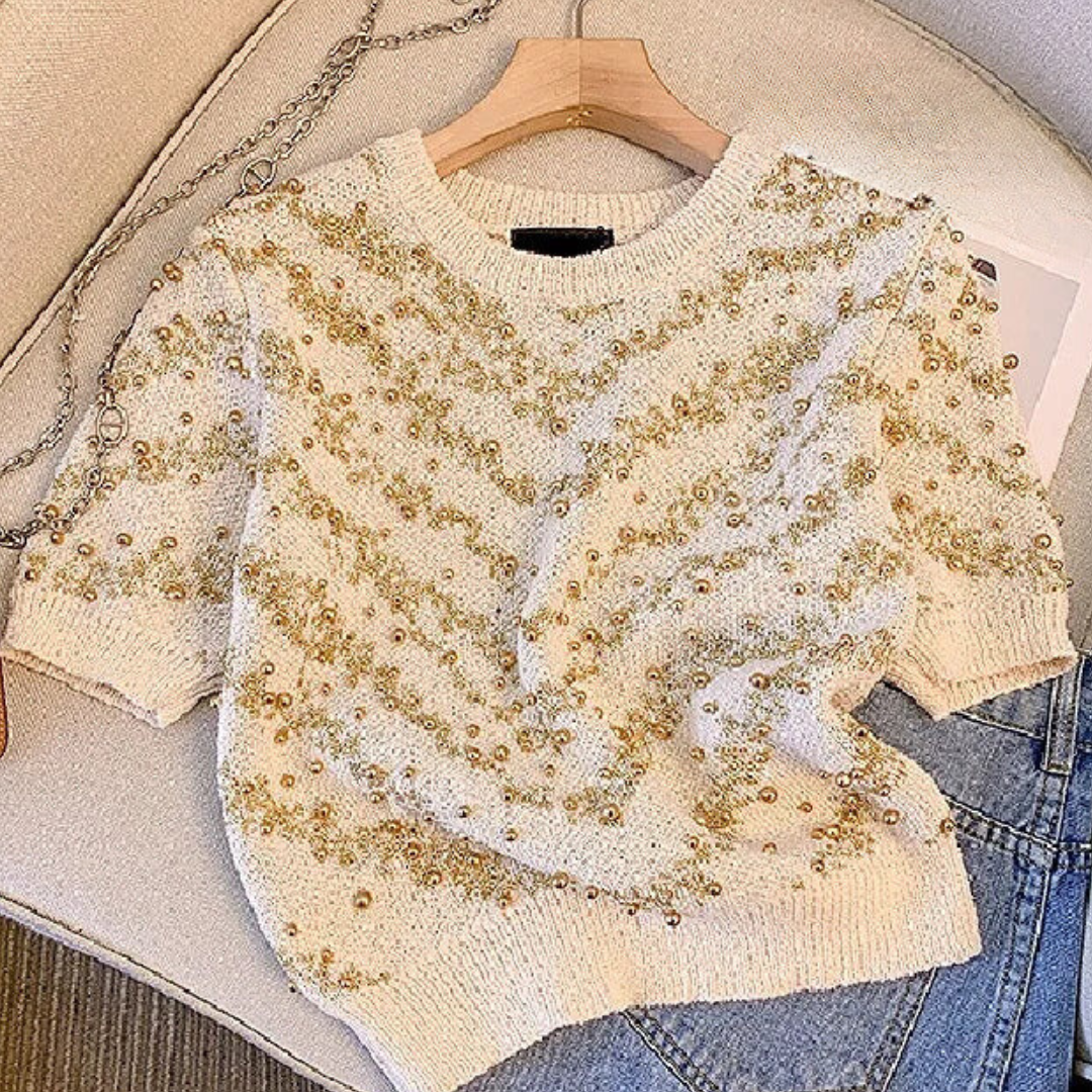 Pre Order:  Vintage Beaded Knitted T-Shirt