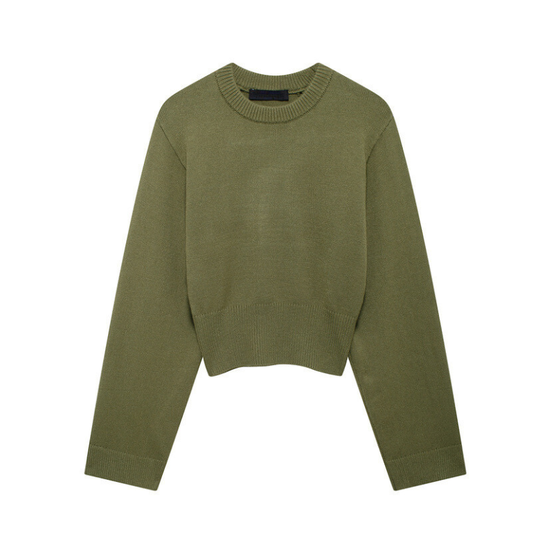 Pre Order: Knitted Round Neck Solid Sweater