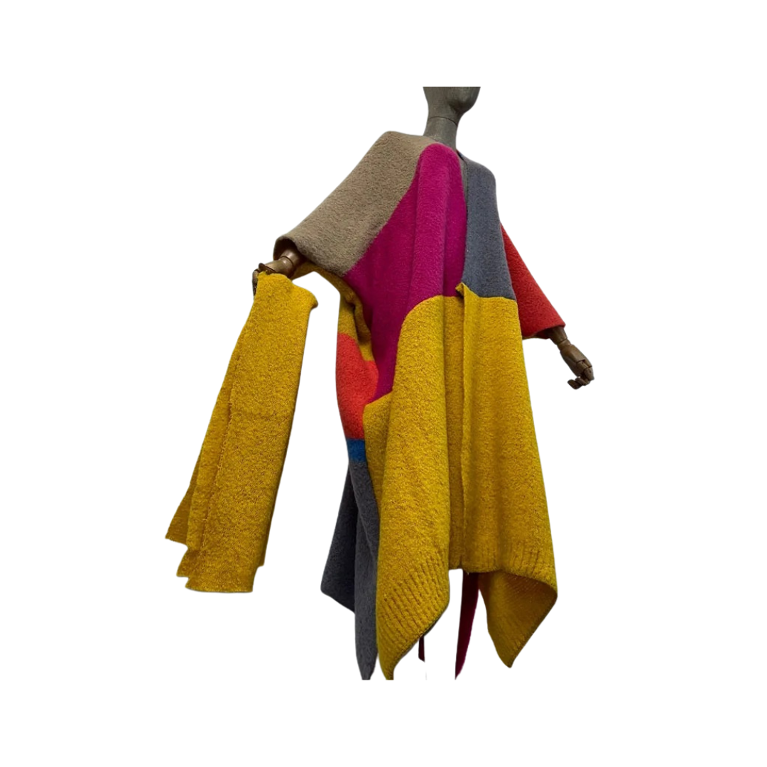 Pre Order:  Vibrant Long Cardigan with Scarf - WINI