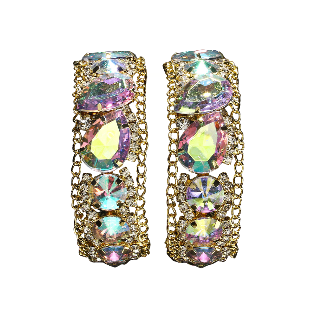 Pre Order:  Luxury Waterdrop Rhinestones Hoop Earrings