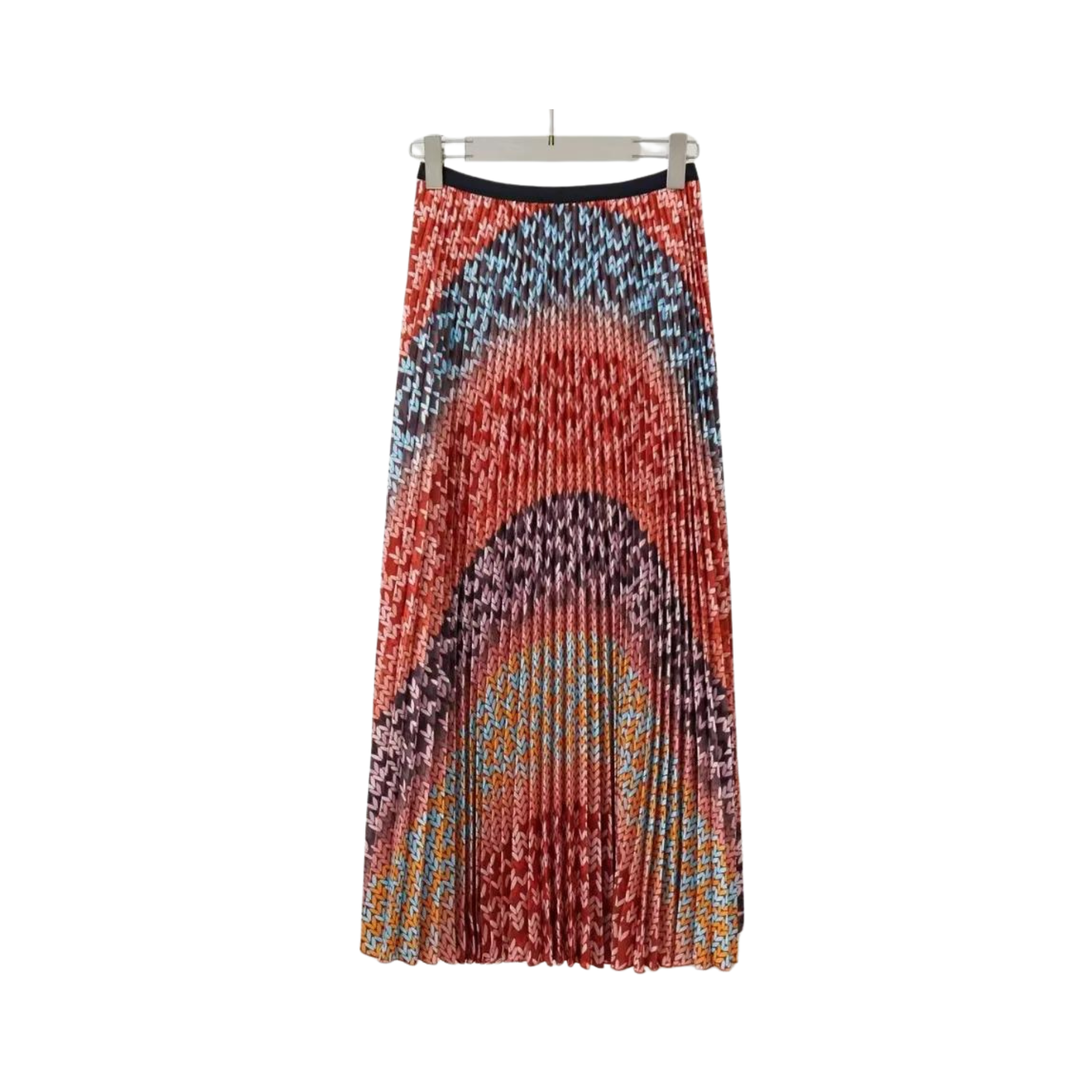 Pre Order:  Printed Stretch Slim Fit Top + Pleated Skirt Set