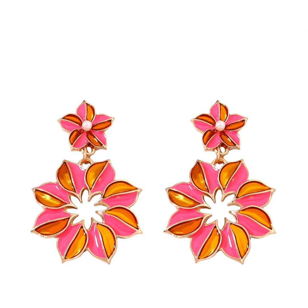 Pre Order:  Retro Exaggerated Flower Earrings