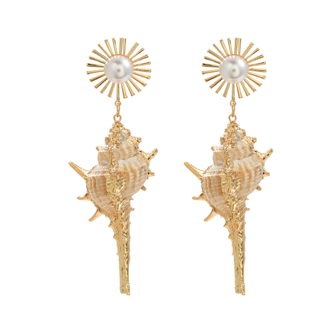 Pre Order:  Exaggerated Shell Pearl Earrings