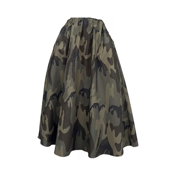 Pre Order: Camouflage A-Line High Waisted Maxi Skirt