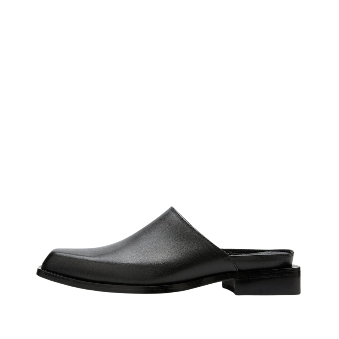 Pre Order:  Casual Square Toe Leather Mules