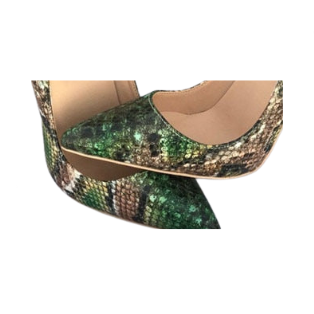 Pre Order:  Green Snake Pattern Stiletto Pumps