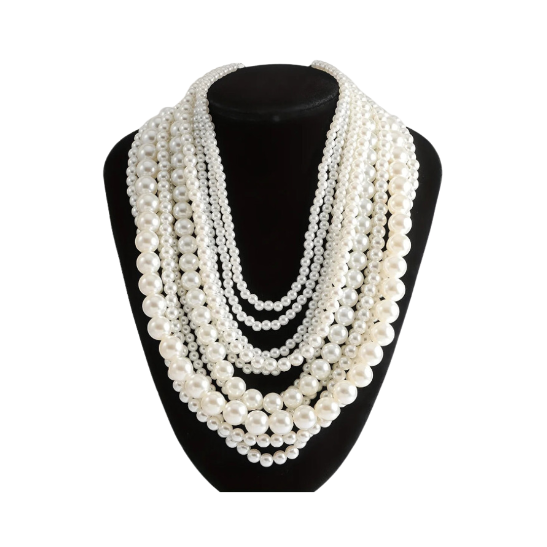 Pre Order:  Elegant Multilayer Faux Pearl Necklace